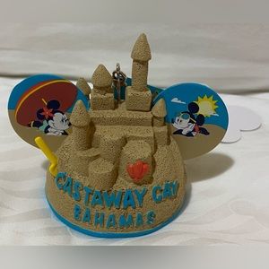 Disney Cruise Line Castaway Cay Sand Castle Mickey Ear Hat Ornament NEW